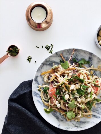 Raw Pad Thai with cashew cream sauce