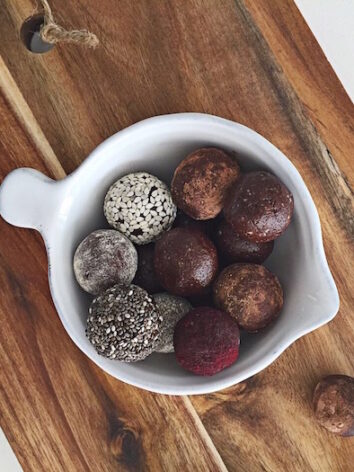 Yummy raw chocolate truffles with different coatings