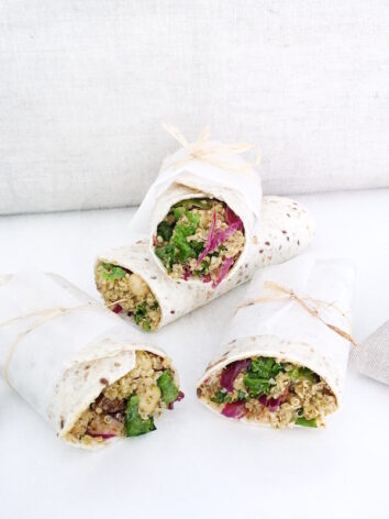 Delicious lunch quinoa wraps