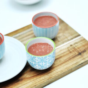 Easy and quick Watermelon Tomato Gazpacho.