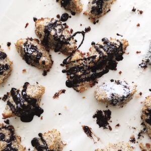 Espresso Coconut cookies with delicious dark chocolate on top!