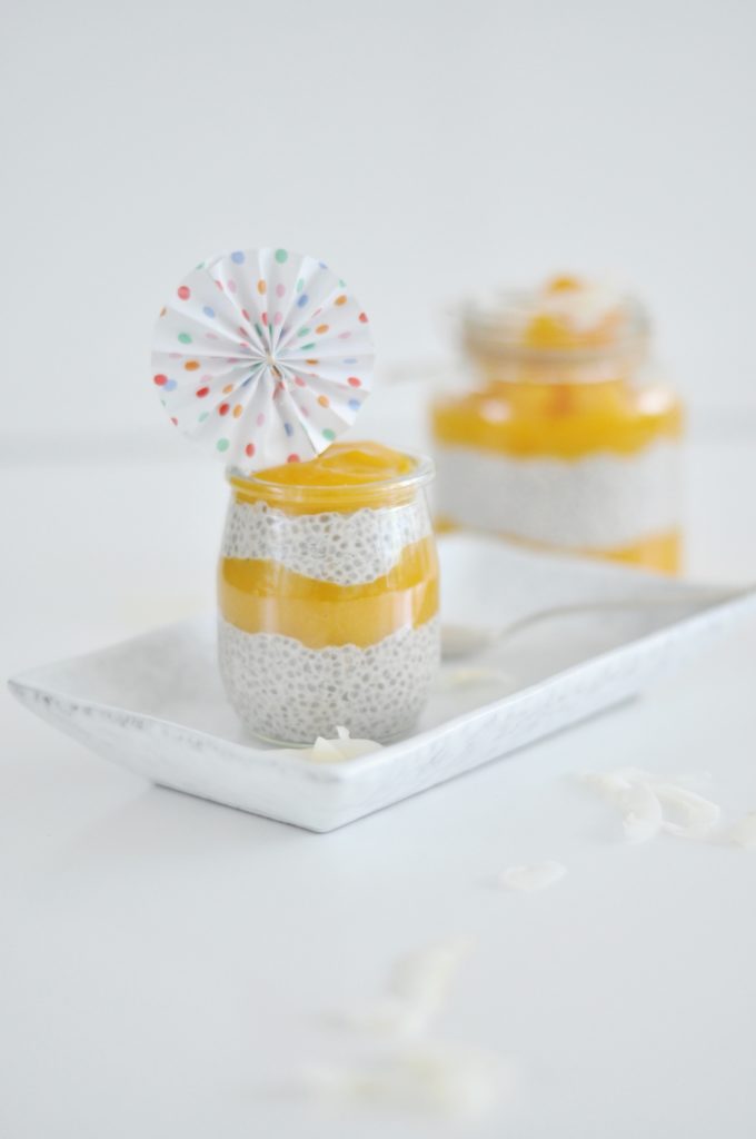 Even kids will love the colors and the taste of this tasty Coconut Chia Pudding