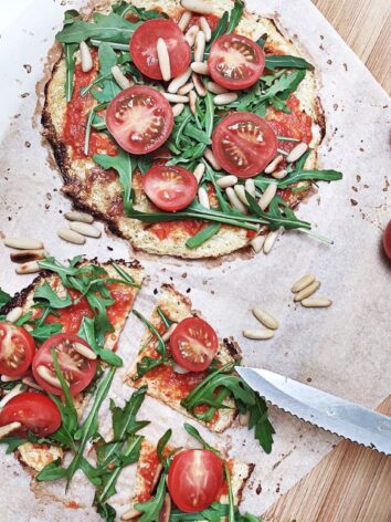 Vegetarian Cauliflower Pizza Low Carb