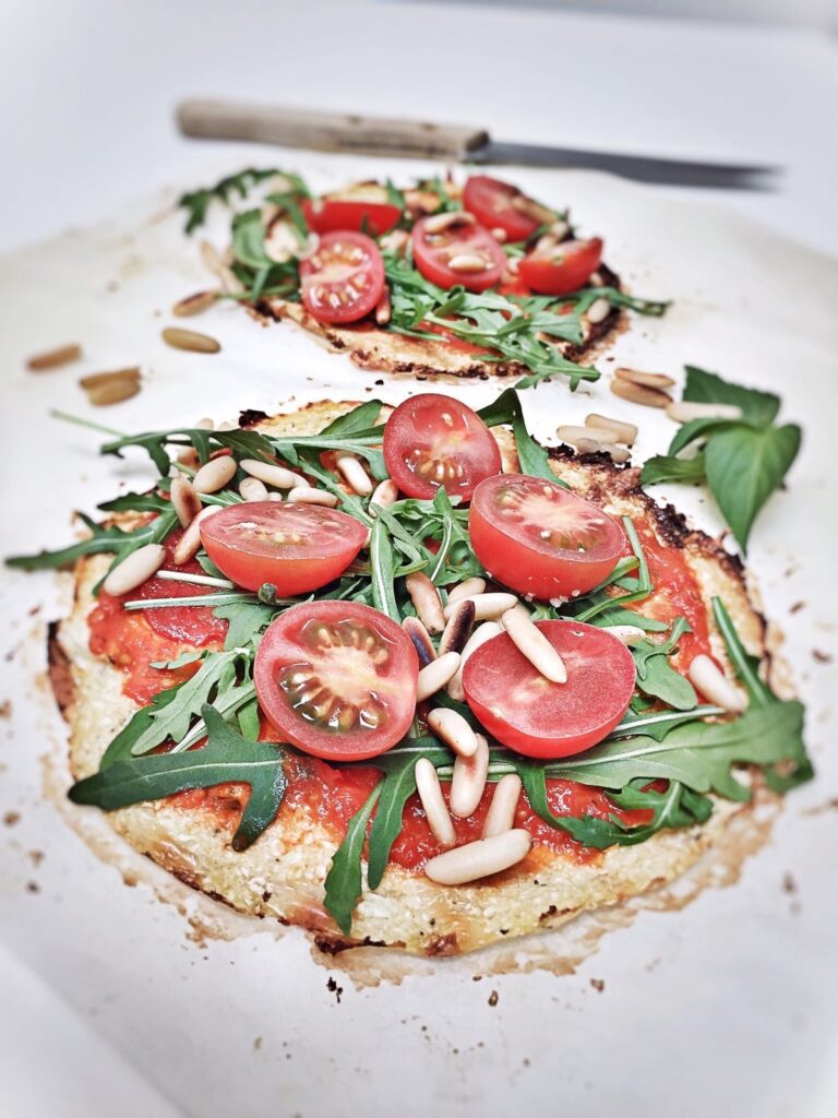 Vegetarian Cauliflower Pizza Low Carb