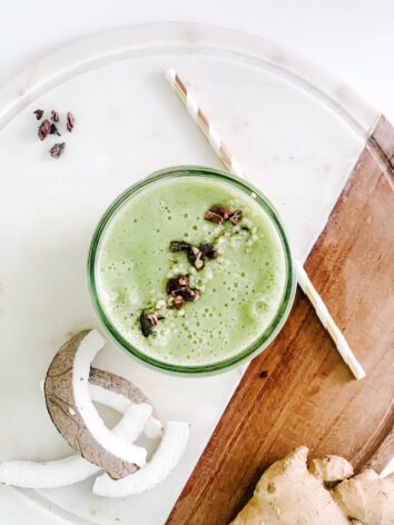 Cucumber coconut smoothie.