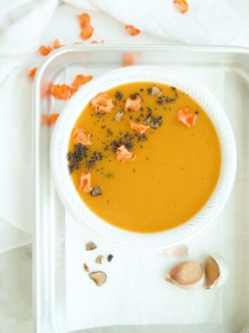 Carrots, pumpkin and sweet potato soup