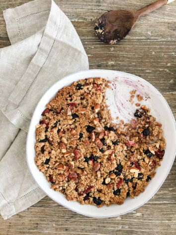 A delicious and tasty 2 berries crumble, very versatile too