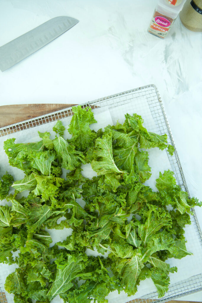 Crispy Kale Chips baked or dehydrated