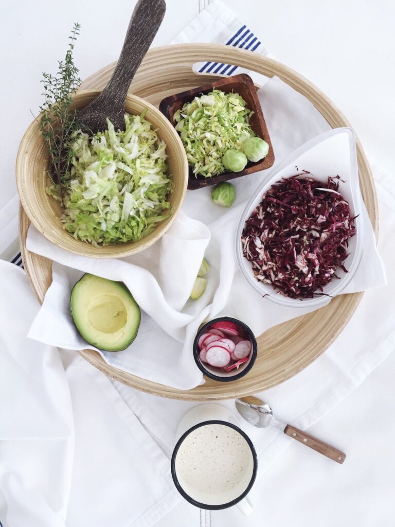 Radicchio and Brussels sprout salad, raw and detox