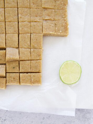 A delicious lime fudge, easy and satisfying plant-based treat