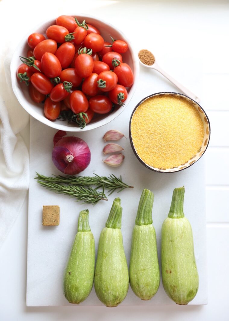 Vegan baked polenta ingredients